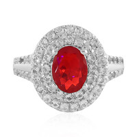 Anillo en plata con Ópalo rojo de Etiopía
