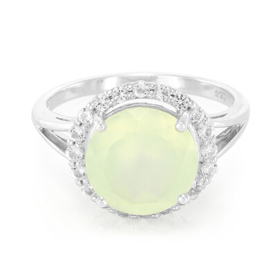 Anillo en plata con Prehnita