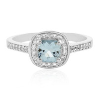 Anillo en plata con Aguamarina
