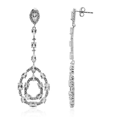 Pendientes en plata con Topacio blanco