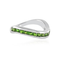 Anillo en plata con Diópsido de Rusia