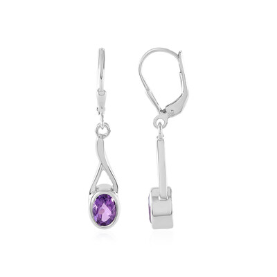 Pendientes en plata con Amatista de Uruguay