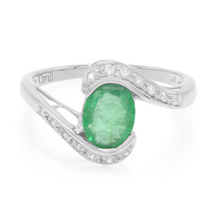 Anillo en plata con Esmeralda de Bahía