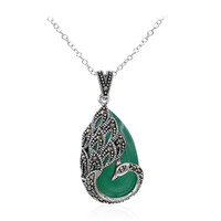 Collar en plata con Ágata verde