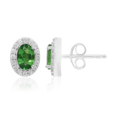 Pendientes en plata con Tsavorita