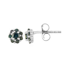 Pendientes en plata con Diamante azul I3