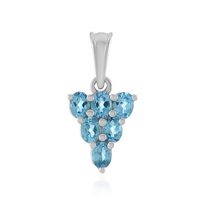 Colgante en plata con Topacio azul suizo