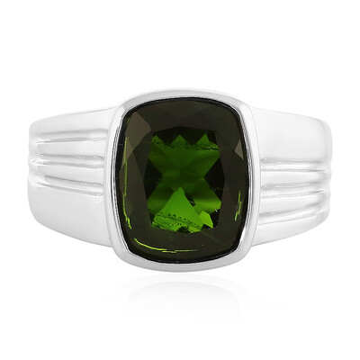 Anillo en plata con Diópsido de Rusia