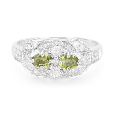 Anillo en plata con Turmalina cuprífera