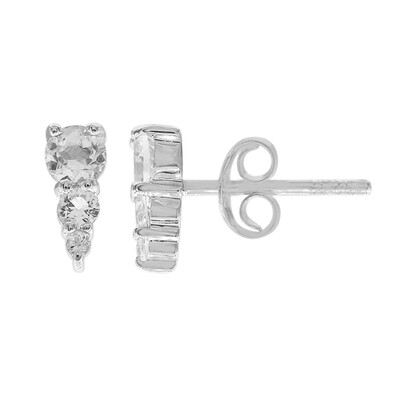 Pendientes en plata con Topacio blanco