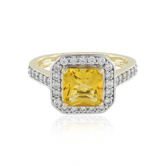 Anillo en oro con Berilo amarillo