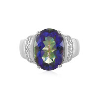 Anillo en plata con Cuarzo Místico azul