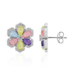 Pendientes en plata con Cuarzo rosa pastel