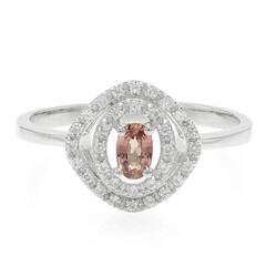 Anillo en plata con Zafiro Padparadscha