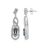 Pendientes en plata con Topacio azul de Londres