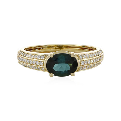Anillo en oro con Indidolita de Brasil (de Melo)