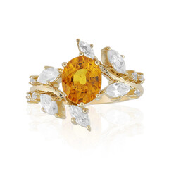Anillo en oro con Zafiro naranja de Ban Ka Cha