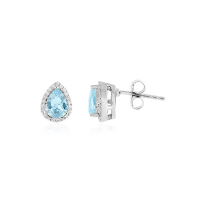 Pendientes en plata con Aguamarina