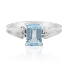 Anillo en plata con Topacio azul cielo
