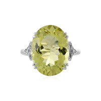 Anillo en plata con Quarzo limón