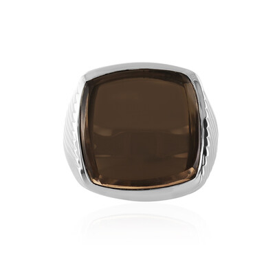 Anillo de hombre en plata con Cuarzo ahumado