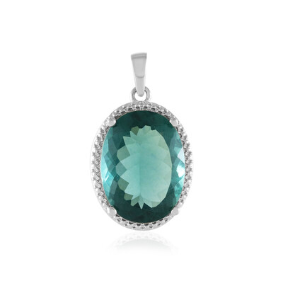 Colgante en plata con Fluorita verde