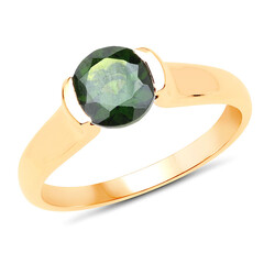 Anillo en oro con Diópsido de Rusia