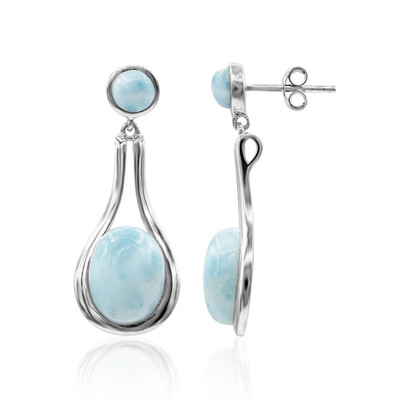 Pendientes en plata con Larimar