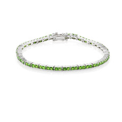 Brazalete en plata con Diópsido de Rusia