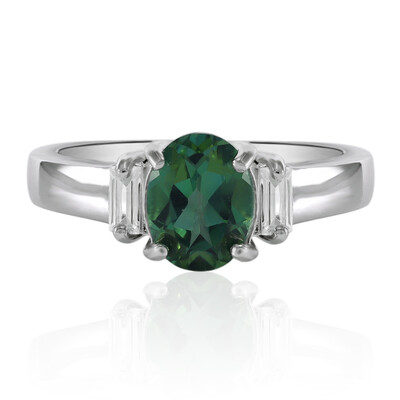 Anillo en plata con Topacio verde mariposa