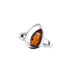 Anillo en plata con Ámbar báltico