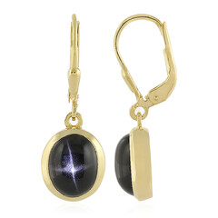 Pendientes en plata con Diópsido estrella de la India