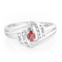 Anillo en plata con Rubí rojo atardecer