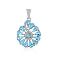 Colgante en plata con Topacio azul cielo