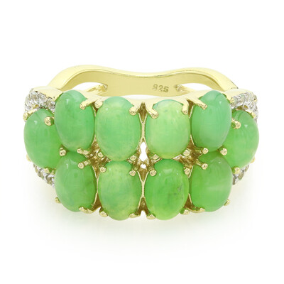 Anillo en plata con Crisoprasa imperial