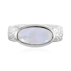Anillo en plata con Piedra de Luna arcoíris