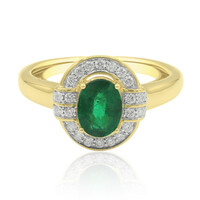 Anillo en oro con Esmeralda de Zambia