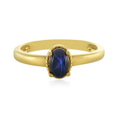 Anillo en plata con Zafiro estrella azul