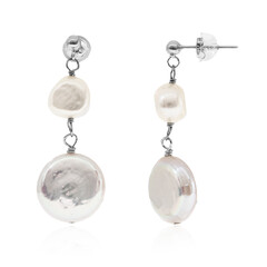 Pendientes en plata con Perla Freshwater