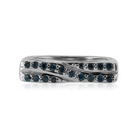 Anillo en plata con Diamante azul cielo I1