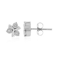 Pendientes en plata con Diamante I4 (J)