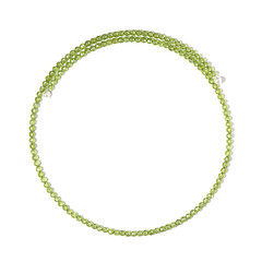 Collar al cuello en acero con Peridoto (Riya)