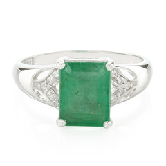 Anillo en plata con Esmeralda de Bahía