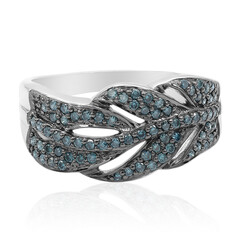Anillo en oro con Diamante azul