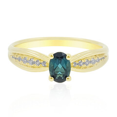 Anillo en oro con Indidolita de Brasil (de Melo)
