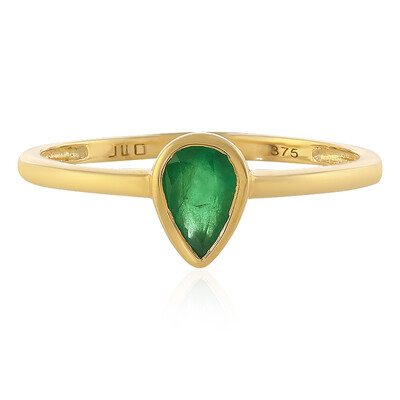 Anillo en oro con Esmeralda de Zambia