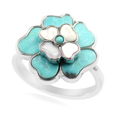 Anillo en plata con Campitos turquesas (Anne Bever)