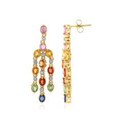 Pendientes en plata con Zafiro rosado