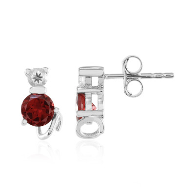 Pendientes en plata con Granate de Mozambique