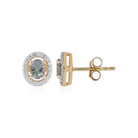 Pendientes en oro con Tanzanita verde